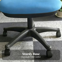 Height Adjustable Upholstered Swivel Chair with Casters glidingRolling Wheels Office Furniture Thick Cushioning Ergonomic Design for Students, Home Users, Women