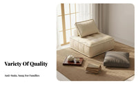 Tofu Cube Seat Combinable Design Connectable Seating Space Saving Floor Sofa for Apartment Dwellers, Young Adults, Bedroom, Lounge Area
