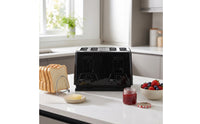 Compact Two-Slot Toaster Glossy Countertop Toaster Space-Saving Appliance Modern for Kitchen