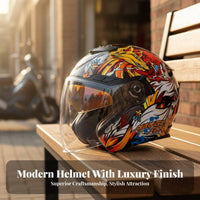 All Season 3/4 Helmet Design Three Quarter Motorcycle Helmet 3C Certified Safety Headwear Shock-Resistant for Men, Women, Street Riding, Commuting