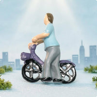Miniature 1:87 Cyclist Figure DIY Craft PVC Cyclist Figure Scene Filler Cyclist Figures for Landscape Scenes