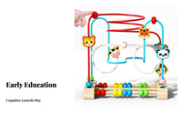 Develops Fine Movement Skills Educational Learning Toy Educational Wooden Bead Maze Hand-Eye Coordination for Babies, Toddlers, Daycare