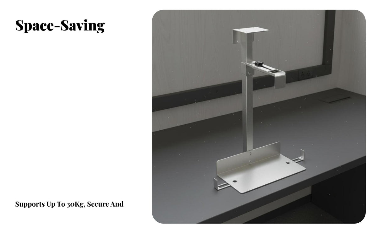 Wall Mount PC Bracket Space Saving Wall Mount PC Holder Heavy Duty Hanging Computer Chassis Holder for Home Office Users, Remote Workers
