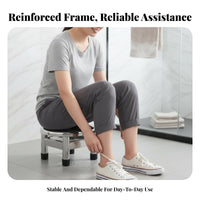 Anti-Slip Feet Backless Round Stool Minimalist Design Household Furniture Waterproof Footstool Rustproof for Children, Office Workers, Bathroom, Entryway, Living Room, Under Desk