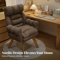 High rear rearrest Upholstered rotating Armchair Thickly Padded Lounge Chair Modern and aesthetic Living Room Seating Ergonomic Design for Home Workers, Students, homeowners, studying corner, Bedroom, Reception Area, Nursery