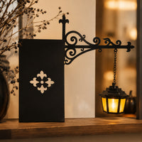 Wrought Iron Bookshelf Lamp Black Bookshelf Light Moody Academia Mini Lantern Lamp for Book Lovers, Collectors, Reading Corner, Halloween