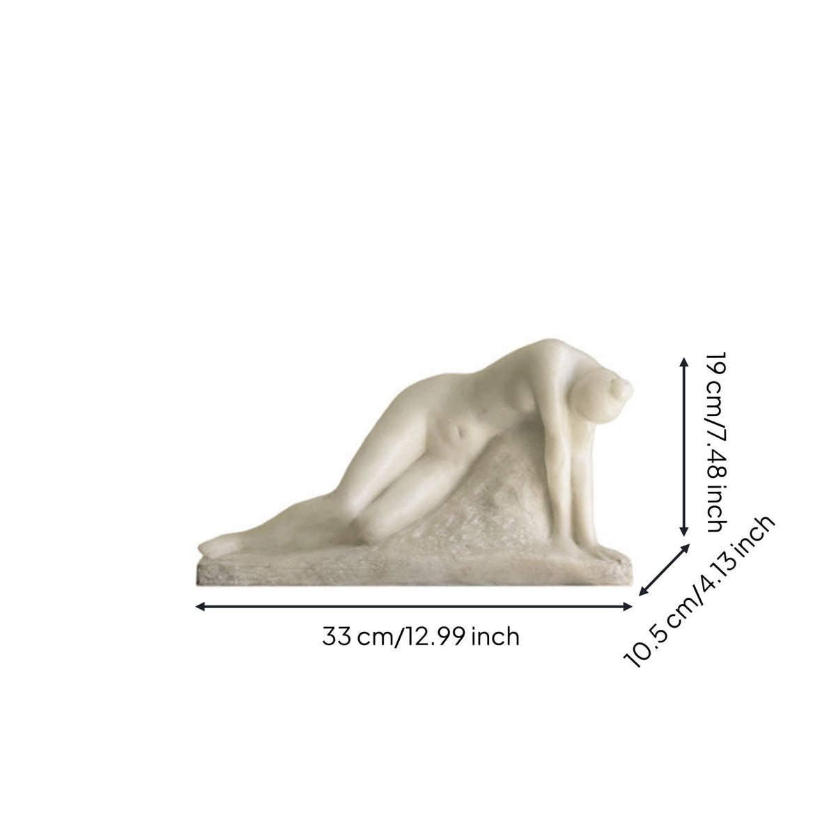 Luxury Design Abstract Figure Sculpture Vintage Look Female Form Sculpture Artistic Design Nude Body Statue Art Collector Gift for Study, Desk, Bookshelf