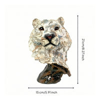Head Figurine Freestanding Animal Bust Decorative Sculpture with Base for Office Desk, Beverage Cabinet, Entryway