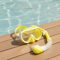 Adjustable Kids Snorkel Set Soft Silicone Snorkeling Mask Lightweight Swim Gear Compact for Youngster, Beginners