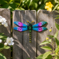 Outdoor Vintage Iron Dragonfly Wall Decor for Garden Patio Balcony Kids Room