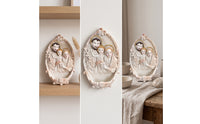 Christian Holy Family Wall Plaque Gold-Toned Holy Family Wall Plaque with Keyhole Hanger Lightweight Decor Sturdy for Entryway