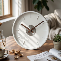 Minimalist Wall C-Clock Wooden Hands Home Decor Linear Markers