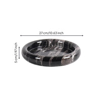 Marble Tray Round Marble Bowl Shallow Stone Tray for Tabletop