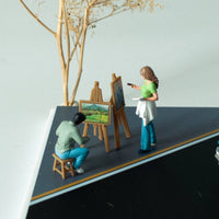 Photo Prop 1:64 Miniature People Realistic 1:64 Display Scene Figure Collectible Miniature Scale Replica Set Long-Lasting for Photography