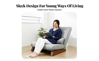 Japanese Design Reclining Floor Lounger High-Density Foam Padding Adjustable Tatami Recliner with Ottoman Ergonomic Design Single Sofa Armless for Adults, Students, Seniors, Bedroom, Balcony, Dorm Room, Reading Nook