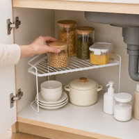 Kitchen Storage Rack, Slide-Type, 2-Tier, Under Sink, Under Vanity Storage Rack, With Drawer, Modern White