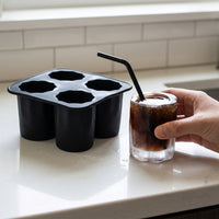 Ice Tray for Home Bar with Easy Release, Modern Minimalist Style Barware for DIY Ice, Flexible Silicone Cube Tray, Large Round Cavities Design