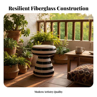 Toadstool-Inspired-Shaped Stool Striped Design Home Decor Multifunctional