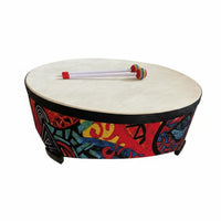 22-Inch Wooden Floor Drum Includes 2 Mallets Kids Music Drum  Develops Rhythm Percussion Instrument for Young Children, Preschool