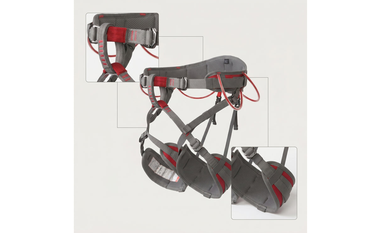 Padded Full-Body Climbing Harness Adjustable Full Body Climbing Harness Long-Lasting Heavy-Duty for Rappelling, Mountaineering