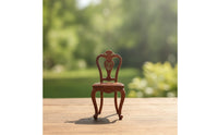 Dollhouse Chair with Carved Backrest Ornate Miniature Backrest Chair Micro for Collectors