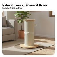 Scratch Resistant Cat Scratching Post Furniture Protection Vertical Cat Scratching Pole Stable Design Sisal Rope Scratcher Post Solid Wood Base for Cats, Kittens, Indoor, Living Room, Home