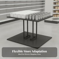 High Load Capacity Supermarket Display Table Minimalist Design Heavy Duty Metal Display Rack Space Saving Freestanding Product Display Powder Coated Finish for Shop Owners, Retailers, Homeowners, Supermarkets, Convenience Shop S, Shopping Mall, Cafes