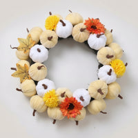 Autumn Wreath Farmhouse-Themed Thanksgiving Wreath Artificial Decorations for Entryway, Mantel