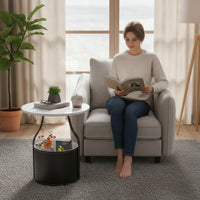 Round Side Table Contemporary Round End Table Compact Furniture for Living Room, Small Apartments, Reading Corners