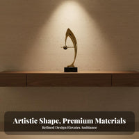 Luxury Accent Piece Saturn Circle Figurine Modern Metal Ornament for Living Room, Hotel Lobby, Entryway