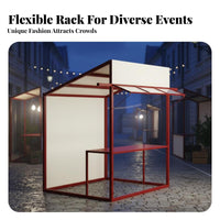 Portable Mobile Vending Booth Foldable Street Vending Stand with Canopy Easy Assembly Wooden Frame Advertising Stand Stable Structure for Event Planners, Small Business Owners, Night Markets, Advertising Al Events, Festivals, Trade Shows