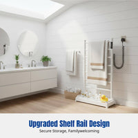 Carbon Fiber Heated Towel Rack, Intelligent Temperature Control, Floor Standing, Timer, Storage Shelf, Multi-Functional