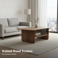 Rectangular Table with Shelf Centuryperiod Design Living Room Furniture Space-Saving Size Dual-Level Design for Homeowners