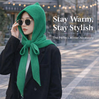 Hooded Scarf Hat, Women's Imitation Cashmere Blend, Warm Knit Scarf Hat, Winter Hat Scarf Set for Women, Fashionable Hooded Scarf