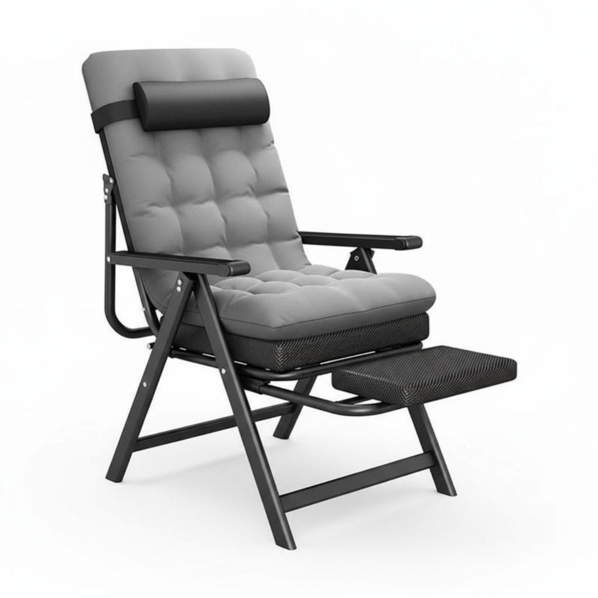 VersatileUse Sit and Lie Adjustable Folding Lounger Ergonomic Design Recliner Padded Cushion Lounge Chair Full Body Support for Office Workers, Students, Homeowners, Restping, Dormitory, Living Room, Balcony