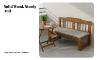 Wooden Dining Booth Set Modern Minimalist Design Restaurant Table and Bench Set Space-Saving Design Solid Wood Dining Bench for Families, Balcony