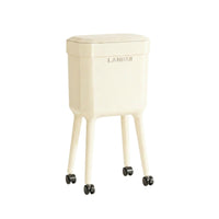 Hard-Shell Elevated Trash Bin Ribbed Panel Freestanding Kitchen Bin Raised Rim Household Item Angled Legs