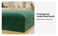 Nordic Design Long plush fabric Footstool Light Luxury aesthetic Upholstered Bench Multi-Purpose Ottoman Padded Seat for Shop Owners, Homeowners, Interior Decorators, Retail shop, Entrypath, Hallpath, Living Room