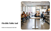 Thickened Tabletop Quick-Service Restaurant Table Easy to Clean Commercial Dining Set Heavy-Duty Stainless Steel Pedestal Table Low Maintenance for Business Owners, Restaurants, Snack Counters, Cafes