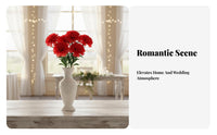 7-Head Fake Carnation Realistic Look Artificial Carnation Bunch Long Cemetery Flower Arrangement for DIY Crafters, Store Display, Party, Hotel