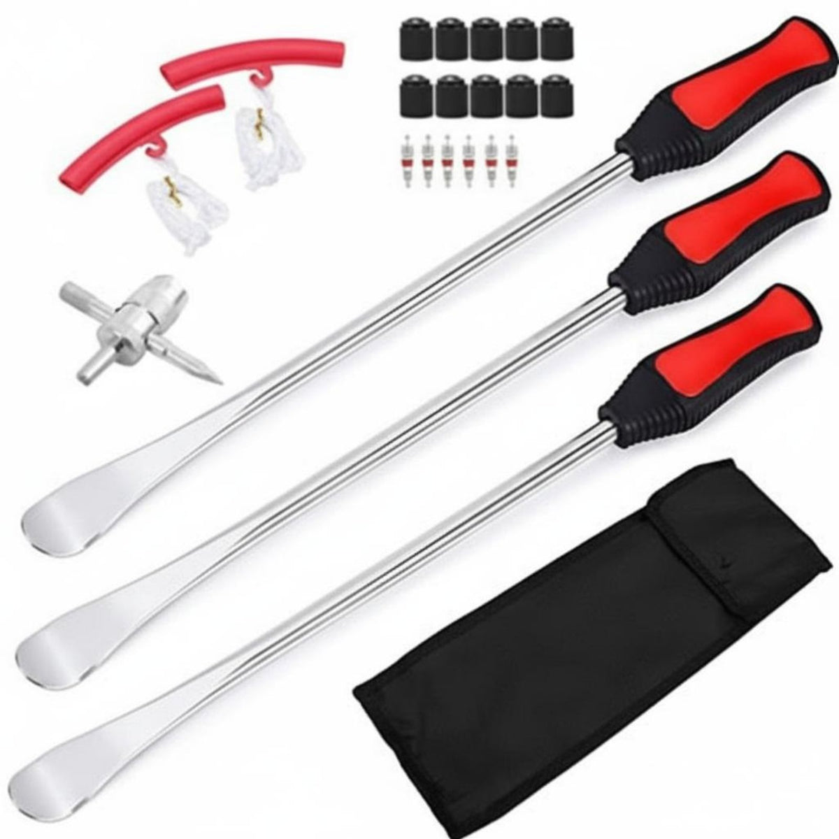 Multifunctional Tire Lever Set Long-Lasting Tire Changing Tool Set Heavy-Duty Steel for Mechanics, DIYers, Roadside Emergency, Garage