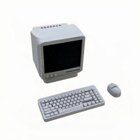 Realistic Look Retro Desktop Computer Model High Intricate Dollhouse Computer Set Plastic Miniature Electronics