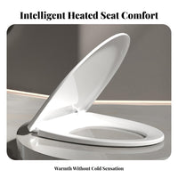 Intelligent Temperature Control Heated Smart Toilet Seat Leakage Protection Heated Toilet Seat Easy Installation Bathroom Fixture Energy Saving Mode for Seniors, People with Mobility Issues, Families, Hotel, Apartment, Home