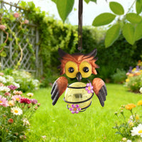 Hollow Metal Avian Lantern Automatic on at Sun-Powered Evening Glow Hanging Decor Weather Resistant Metal Solar Lantern for Garden, Yard
