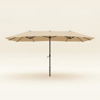 Three-Three-Section Sun Umbrella Extra-Wide Double-Sided Patio Umbrella Large Outdoor Parasol for Homeowners, Business Owners, Backyard, Terrace