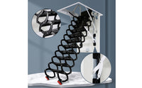 Folding Loft Staircase Overhead-Mounted Retractable Loft Ladder Space-Saving Pull down Attic Ladder for Homeowners, Builders, Mezzanine