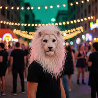 Lion Headpiece with Mane Realistic Lion Head Headpiece Latex for Theater Performances