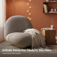 luxuriously soft Texture CumulusShaped Ottoman sophisticated aesthetic Upholstered Stool Comfortable Cushioning accentuated Chair Artistic for Young Adults, Interior Decorators, Homeowners, Living Room, Lounge Area, study alcove, Entryway