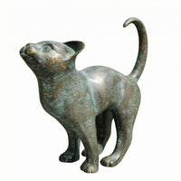 Resin Animal Ornament Standing Pose Leopard Ornament Upright Ears Cat Figurine for Micro-Landscape Display