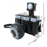 Vintage-Style Inflatable Camera with Strap Lightweight Camera Prop Portable Toy Compact for Costumes, Photo Shoots, Parties